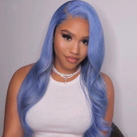 Blue Wig 13x4 Body Wave Lace Front Wig Transparent 99J Lace Frontal Wig  Brazilian Remy Colored Human Hair Wigs
