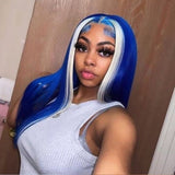 Blue With 613 Straight/Body Wave Hair Pre-Plucked 5x5 Lace Closure Wigs Transparent Lace Frontal Human Hair Wigs