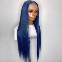 Straight 30Inch 613 Honey Blonde Green Red Purple Color Synthetic Heat Resistant Fiber 13X4 Lace Frontal Wigs Prepluck