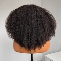 V Part Wig Human Hair Afro Kinky Curly Brazilian Remy Machine Made Wig Human Hair 200Density Glueless