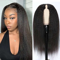 U V Part Wig Human Hair No Leave Out Kinky Straight Wig Human Hair Wigs