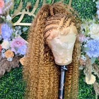 Honey Blonde highlight 27 Color Kinky Curly 13x6 Lace Front Wigs  Human Hair 30 32 Inch Transparent Lace Frontal Wig 180 Density