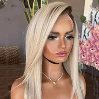 Ombre Blonde Human Hair 360 Lace Frontal Wig Remy Glueless 13x4 HD Wig 13x6 Short Bob Wig Lace Front Human Hair Wigs