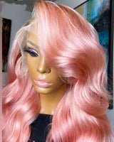 Pink 13x4 Lace Front Wig Body Wave Wigs For Women 613 Colored Lace Front Blonde Human Hair Pre Plucked Bleached Knots Remy Wigs