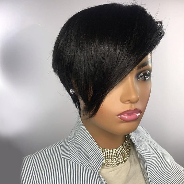 Short Pixie Cut Wig 13X6x1 Side Part Bob Lace Front Human Hair Wigs Transparent Lace Wig Preplucked Hair