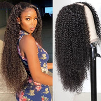 Peruvian Afro Kinky Curly U Part Wig Remy Human Hair Kinky Curly Wig 10-26 Long Inch 150%180% 4b 4c Modern