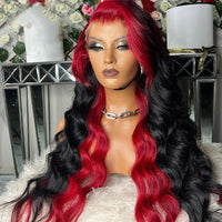 30 Inches HD 13x4 Lace Front Human Hair Wig Brazilian Remy Wigs Body Wave Lace Frontal Wig highlight Colored Red