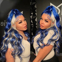 HD 13x6 Lace Frontal Wig Wine Blue Wine highlight 99 With 613 Colored Body Wave Lace Front Wigs PrePlucked 13x4 Lace Front Human Hair Wigs