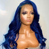 Highlight blue Color 13*4 Lace Front Wigs with Pre Plucked Hairline Brazilian Remy Hair Body Wave Lace Front Human Hair Wig with Baby Hair