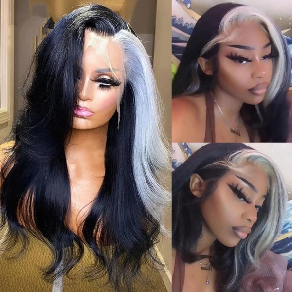 Body Wave Pre Plucked 613 Blonde Colored Ombre Highlight Grey wig