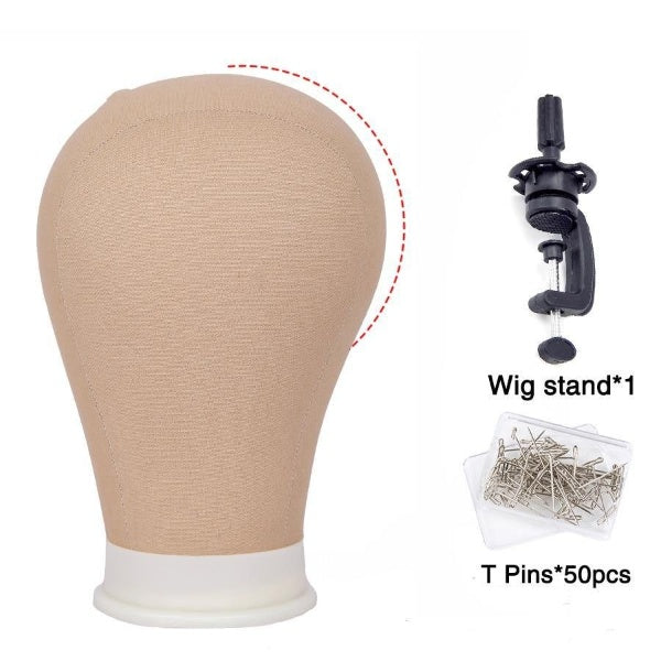Wig Styling Head Mannequin Wig Stand Canvas Head For Making Display Block Mannequin