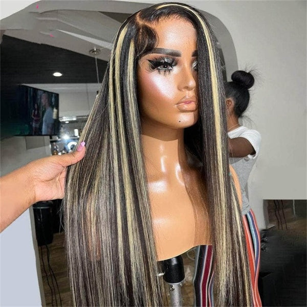 Highlight 613 Colored Wig 13x4 Transparent Lace Front Human Brazilian Straight Lace Frontal Wig Pre Plucked