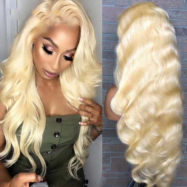 613 Blonde Lace Front Wigs Remy Brazilian Body Wave 13x4 Lace Front Human Hair Wigs Transparent Lace Wig150% Density