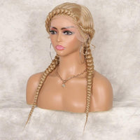 24 Inches Braided Wigs With Baby Hair Dutch Cornrow Box Braid Wigs Lace Front