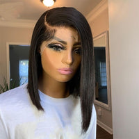 Highlight 613 Honey Blonde Color Pixie Cut Short Bob Straight 13X4 T Part Transparent Lace Front Human Hair Wig Prepluck Remy