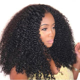 Virgin Mongolian Afro Kinky Curly Wig Natural 1B Lace Front Human Hair Wigs Pre Plucked 150 Density Remy Wigs