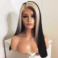 Honey Blonde Colored Highlight 30 Inch Body Wave Synthetic 13×4 Lace Front Wig Long Straight