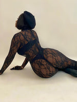 Long Sleeve With Gloves Lace Mesh Jumpsuit Bodycon Sexy See bodysuit