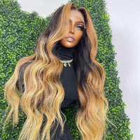 40 Inch Highlight Wig Honey Blonde Transparent Lace Front Wigs Body Wave Lace Frontal Wig Colored Human Hair Wig 180%