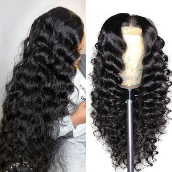 Lace Front Human Hair Wigs Loose Deep Wave Wig 180 Density 13x4 Lace Frontal Wig 4x4 Closure Wig Remy Pre Plucked