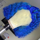 Short Wigs Synthetic Lace Front Wig Lace Frontal Wig Hot Pink Blue Lace Front Wigs Short Bob Style Wig