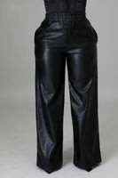 Faux Leather Str8 High Waist PU Pants