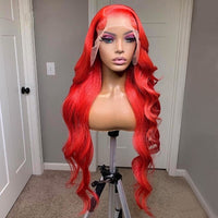 Body Wave Synthetic Lace Front Wig Synthetic Lace Frontal Wig Red Wigs with Baby Hair Natural Hairline