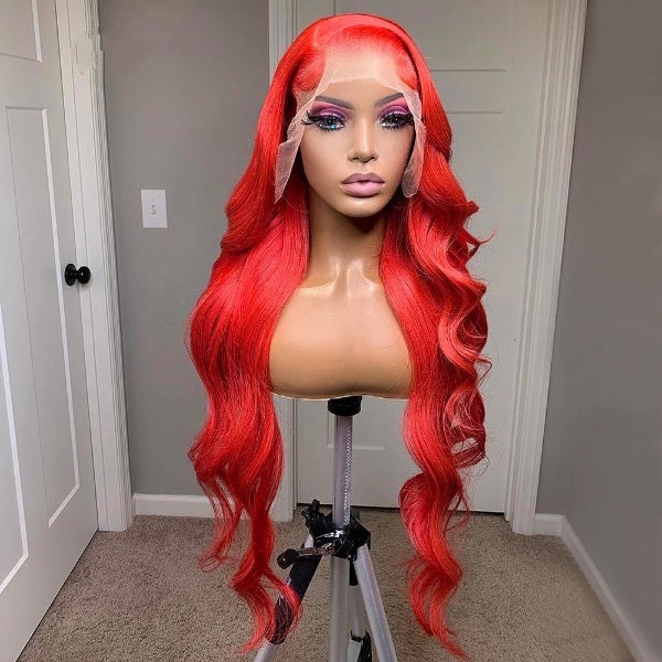 Body Wave Synthetic Lace Front Wig Synthetic Lace Frontal Wig Red Wigs with Baby Hair Natural Hairline