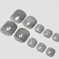 24pcs  Gray Marble Toenails press on - Divine Diva Beauty