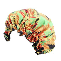 African Ankara Pattern Print Bonnet Night Sleep Cap Big Size Double Layer Satin Turban Women - Divine Diva Beauty