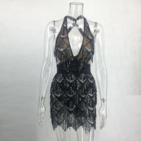 Sparkle Backless Tassel Sequins Bodycon Dress - Divine Diva Beauty