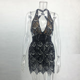 Sparkle Backless Tassel Sequins Bodycon Dress - Divine Diva Beauty