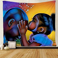 African American Lovers Couple Tapestries Wall Art African dad and Daughter Love - Divine Diva Beauty