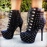 Studded Platform Ankle Boots 11+ - Divine Diva Beauty