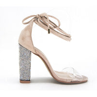 Rhinestone Ankle Strap Pumps Super High Heels 11+ - Divine Diva Beauty