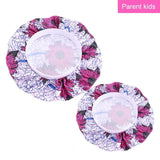 2 pcs/ set Satin Bonnet Sleep Cap Mommy and Me Girl's African Print Child Turban Hair Cover Baby  Hair Accessories - Divine Diva Beauty