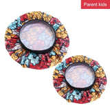 2 pcs/ set Satin Bonnet Sleep Cap Mommy and Me Girl's African Print Child Turban Hair Cover Baby  Hair Accessories - Divine Diva Beauty