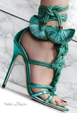 Sexy Rope Knot High Heel SandaL Straps Cut Out Lace-up Stiletto Heels - Divine Diva Beauty