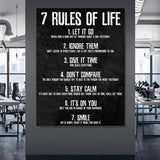 7 Rules of Life Watch Your Thoughts Motivational Posters and Prints on The Wall Canvas Painting Wall Art Picture for Living Room - Divine Diva Beauty