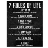7 Rules of Life Watch Your Thoughts Motivational Posters and Prints on The Wall Canvas Painting Wall Art Picture for Living Room - Divine Diva Beauty