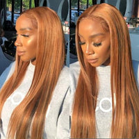 Lace Front Human Hair Wigs 99J Red Straight Malaysian Remy Human Hair Deep Part Wig Pre Plucked Baby Hair 28 inch - Divine Diva Beauty
