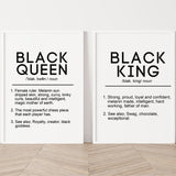 Canvas Painting Black King and Queen Definition Quote Posters Prints Bedroom Melanin Wall Art Black Beauty Home Decor No Frame - Divine Diva Beauty