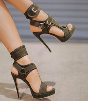 Platform Sandals Open Toe Cut Out High Heels pumps - Divine Diva Beauty