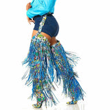 Fringe Chaps Over The Knee Snakeskin Boots - Divine Diva Beauty