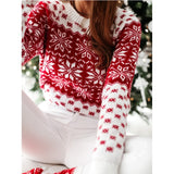 Christmas Sweater Women Christmas Deer Warm Knitted Long Sleeve shirt - Divine Diva Beauty