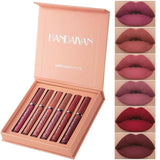 6 Colors/Set  Lip Gloss Sets Natural Moisturize Waterproof Velvet Liquid Lipstick Gift Box Exquisite Lip Makeup - Divine Diva Beauty