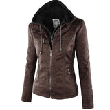 pu Leather Jacket Women Casual Basic Coats outerwear - Divine Diva Beauty
