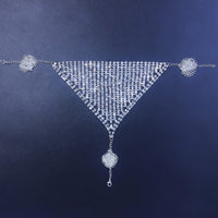 Mesh Rhinestone Chain Body Lingerie Set for Women Sexy Body Jewelry Crystal Bra and Panties Bikini - Divine Diva Beauty
