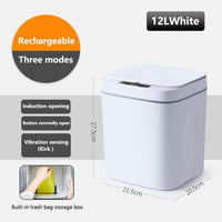 Home Smart kitchen Trash Can Automatic Induction Trash Can with Lid USB Charging Trash Can Bin 12/16L with LED Lights Smart Garbage Bin - Divine Diva Beauty