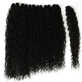 Afro Kinky Curly Hair Bundles 7pcs/pack 22-26 inch Synthetic Hair Weave Bundle Curly Hair Ombre Black Brown - Divine Diva Beauty